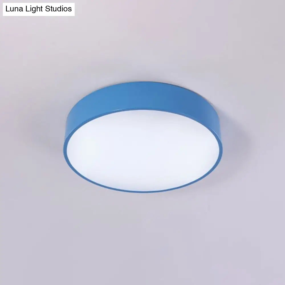 Children’s Led Ceiling Flushmount In Fun Colors: Circular Acrylic Fixture
