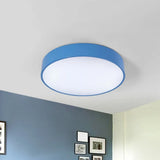 Children’s Led Ceiling Flushmount In Fun Colors: Circular Acrylic Fixture Blue