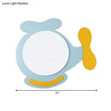 Children’s Led Ceiling Mount Light With Wooden Cartoon Pattern - Ideal For Kindergarten