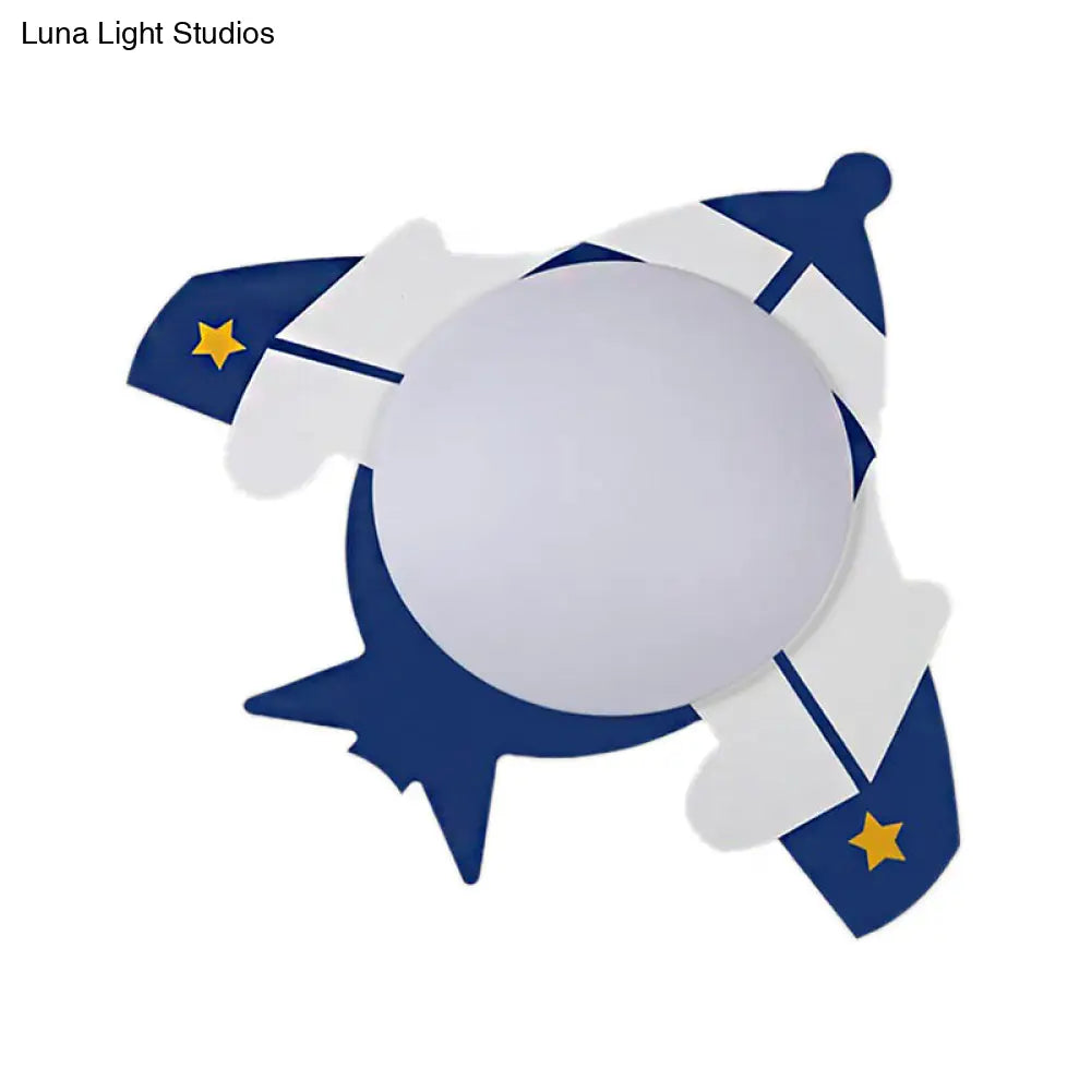 Children’s Led Ceiling Mount Light With Wooden Cartoon Pattern - Ideal For Kindergarten