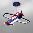 Childrens Led Metal Chandelier - Dark Blue Plane Pendant Light For Bedroom / 23.5 White
