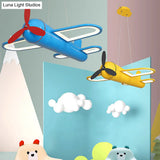 Childrens Playroom Cartoon Acrylic Propeller Jet Led Chandelier Ceiling Light