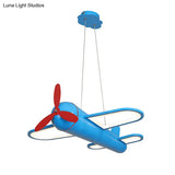 Childrens Playroom Cartoon Acrylic Propeller Jet Led Chandelier Ceiling Light