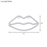 Childrens Red Lip Nightstand Light - Contemporary Led Plastic Wall Lighting For Fun And Modern Rooms