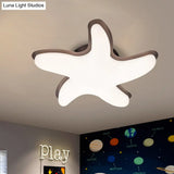 Children’s Starfish Led Nursery Ceiling Light - Grey/Pink/Yellow Flush Mount Fixture