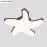 Children’s Starfish Led Nursery Ceiling Light - Grey/Pink/Yellow Flush Mount Fixture