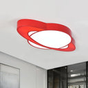 Children’s Style Acrylic Planet Flush Mount Led Ceiling Lamp - Vibrant Red/Yellow/Green Lighting