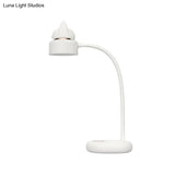 Childrens Usb Rechargeable Led Nightstand Light: White/Pink/Green Cat Rotating Table Lamp