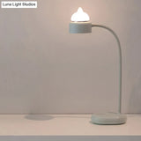 Childrens Usb Rechargeable Led Nightstand Light: White/Pink/Green Cat Rotating Table Lamp