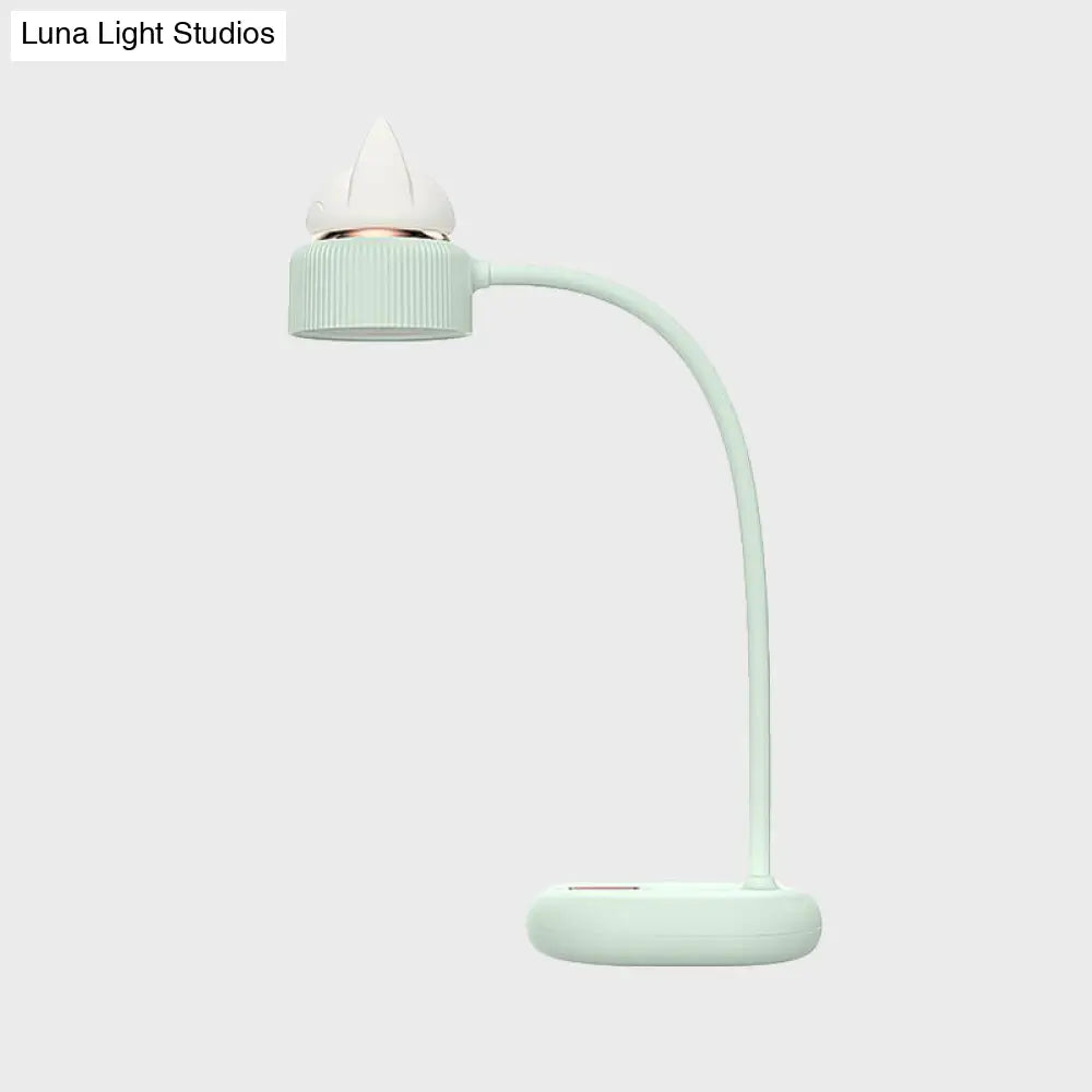 Childrens Usb Rechargeable Led Nightstand Light: White/Pink/Green Cat Rotating Table Lamp