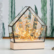 Childs Wood Nightstand Lamp With Clear Glass Integrated Led Inner Bear And String Décor