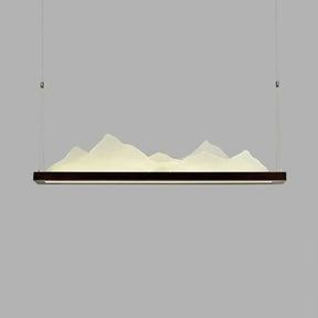 Chinese 1-Light Black Mountain-Shaped Pendant Chandelier Acrylic Shade Study Room Décor - 31.5/39/47