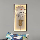 Chinese Black Led Wall Light With Metal House And Door Lock Design For Living Room