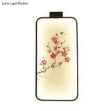 Chinese Black Led Wall Mounted Lotus/Peach Mural Lamp - Bedroom Lighting