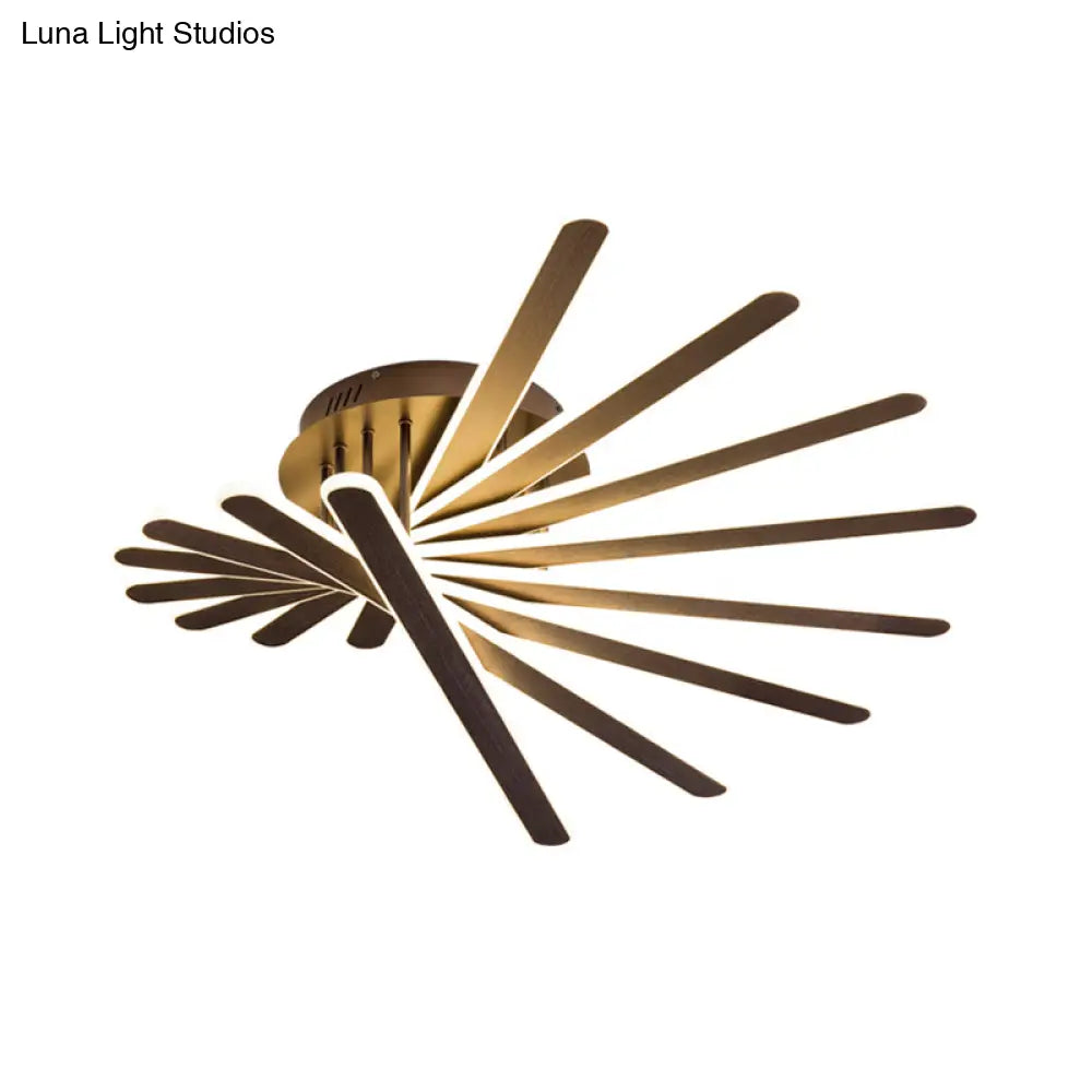 Chinese Style Acrylic Flush Ceiling Light Fixture With Led Brown 6/8 Lights - Flushmount Lighting