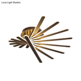Chinese Style Acrylic Flush Ceiling Light Fixture With Led Brown 6/8 Lights - Flushmount Lighting