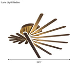 Chinese Style Acrylic Flush Ceiling Light Fixture With Led Brown 6/8 Lights - Flushmount Lighting