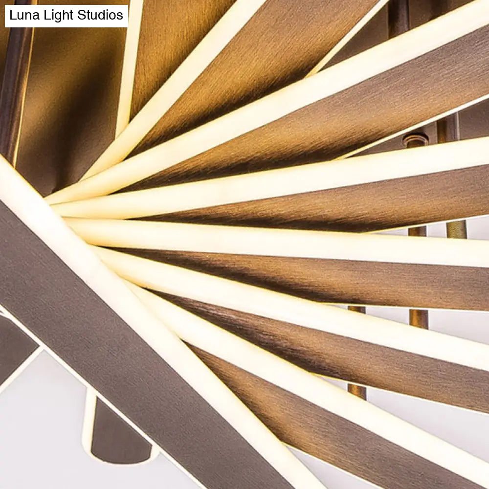 Chinese Style Acrylic Flush Ceiling Light Fixture With Led Brown 6/8 Lights - Flushmount Lighting