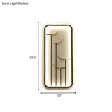 Chinese Style Acrylic Led Wall Lamp With Eave Pattern In Black And White