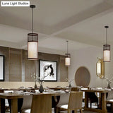 Chinese Style Bamboo Weaving Pendant Light - Wood Cage Hanging Lighting Fixture For Restaurants