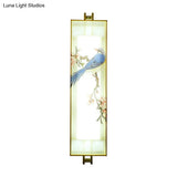 Chinese Style Gold Bird & Branch Mural Led Wall Lamp