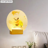 Chinese Style Led Wall Lamp With Acrylic Goddess Design For Bedroom
