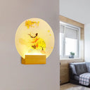 Chinese Style Led Wall Lamp With Acrylic Goddess Design For Bedroom Wood