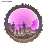 Chinese Style Led Wall Mounted Bedroom Mural Light With Loving Family/Surfing Pattern In
