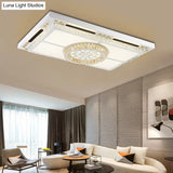 Chinese Style Led White Crystal Ceiling Flush Mount - Perfect For Living Room Lighting