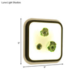 Chinese Style Lotus Wall Lamp: Led Porcelain Light In Black And White Square Design