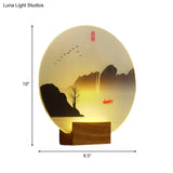 Chinese Style Mountain & River Led Wall Light Fixture
