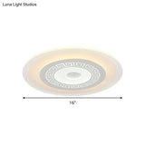 Chinese Style Ultrathin White Disc Led Flush Lamp - 16’/19.5’/23.5’ W Acrylic Ceiling Mount