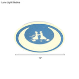 Chinese Valentine’s Day Led Flush Ceiling Light - Romantic Acrylic Lamp For Kid’s Bedroom