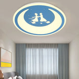 Chinese Valentine’s Day Led Flush Ceiling Light - Romantic Acrylic Lamp For Kid’s Bedroom Blue / 16’