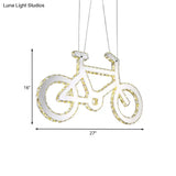 Chrome Bicycle Living Room Pendulum Led Crystal Chandelier Light