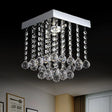 Chrome Crystal Flush Mount Ceiling Light Fixture With Cascading Balls Clear / 8’