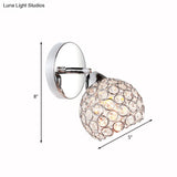 Chrome Dome Crystal Wall Sconce With 1 Light - Elegant Lighting For Living Room