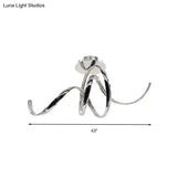 Chrome Led Ceiling Fixture With Crystal Twist Design And Dual Lighting (Warm/White)