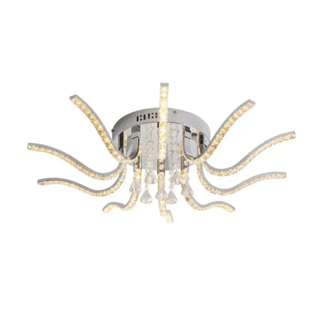 Chrome Plated Finish Crystal Rc Modern Led Ceiling Lights For Living Room Bedroom Sutdy Dimmable