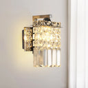 Chrome Rectangle Crystal Wall Sconce With Draping Rods / 7