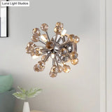 Chrome Sputnik Flushmount Crystal Ball Ceiling Light