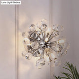 Chrome Sputnik Flushmount Crystal Ball Ceiling Light