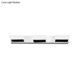 Chrome Wall Sconce With Brick Acrylic Shade For Bathroom Vanity - Choose From 2/3/5 Warm White