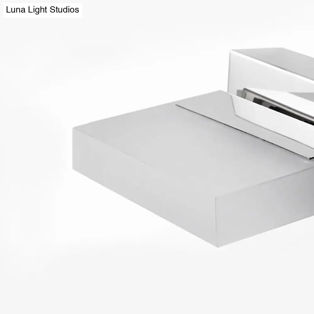 Chrome Wall Sconce With Brick Acrylic Shade For Bathroom Vanity - Choose From 2/3/5 Warm White