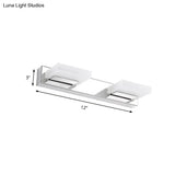 Chrome Wall Sconce With Brick Acrylic Shade For Bathroom Vanity - Choose From 2/3/5 Warm White
