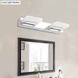 Chrome Wall Sconce With Brick Acrylic Shade For Bathroom Vanity - Choose From 2/3/5 Warm White