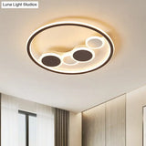 Circle Acrylic Led Flush Mount Ceiling Lamp - Modern Coffee Design With Dimmable Warm/White Light