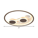 Circle Acrylic Led Flush Mount Ceiling Lamp - Modern Coffee Design With Dimmable Warm/White Light