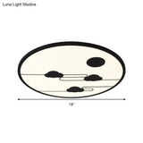 Circle Kindergarten Led Ceiling Light With Moon & Cloud Design - Flush Mount Acrylic Cartoon Fixture