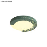 Circle Led Ceiling Light For Baby Room With Half - Ring Acrylic Design